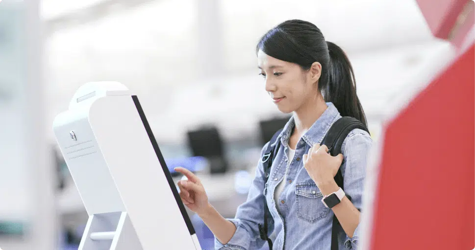 Use digital kiosks to quicken operation processes and engage with more clients